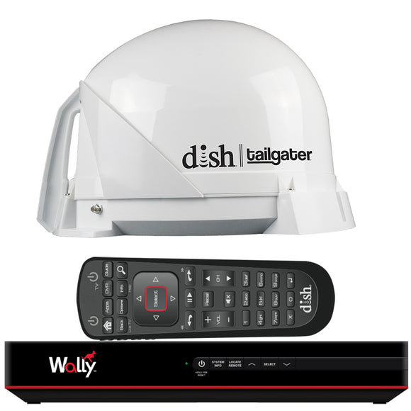 KING DISH Tailgater Satellite TV Antenna Bundle w/DISH Wally HD Receiver  Cables [DT4450]