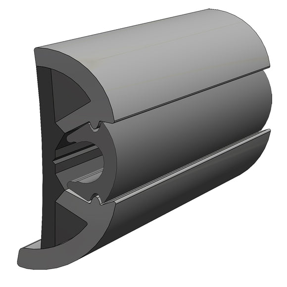 TACO SuproFlex Rub Rail Kit Gray w/Gray Insert - 2